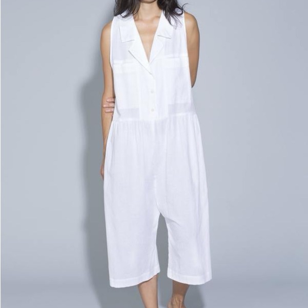 Ilana Kohn Linen Violet Oversized Jumpsuit, SzL